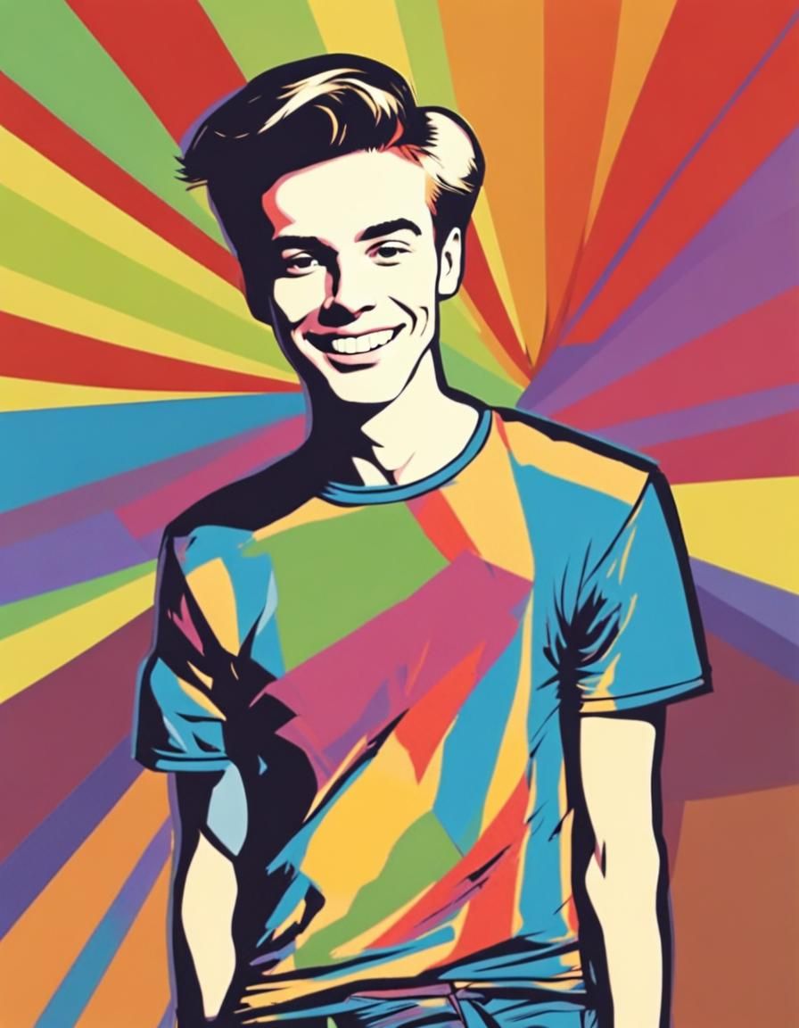 Young Man Smiling (style of Andy Warhol)