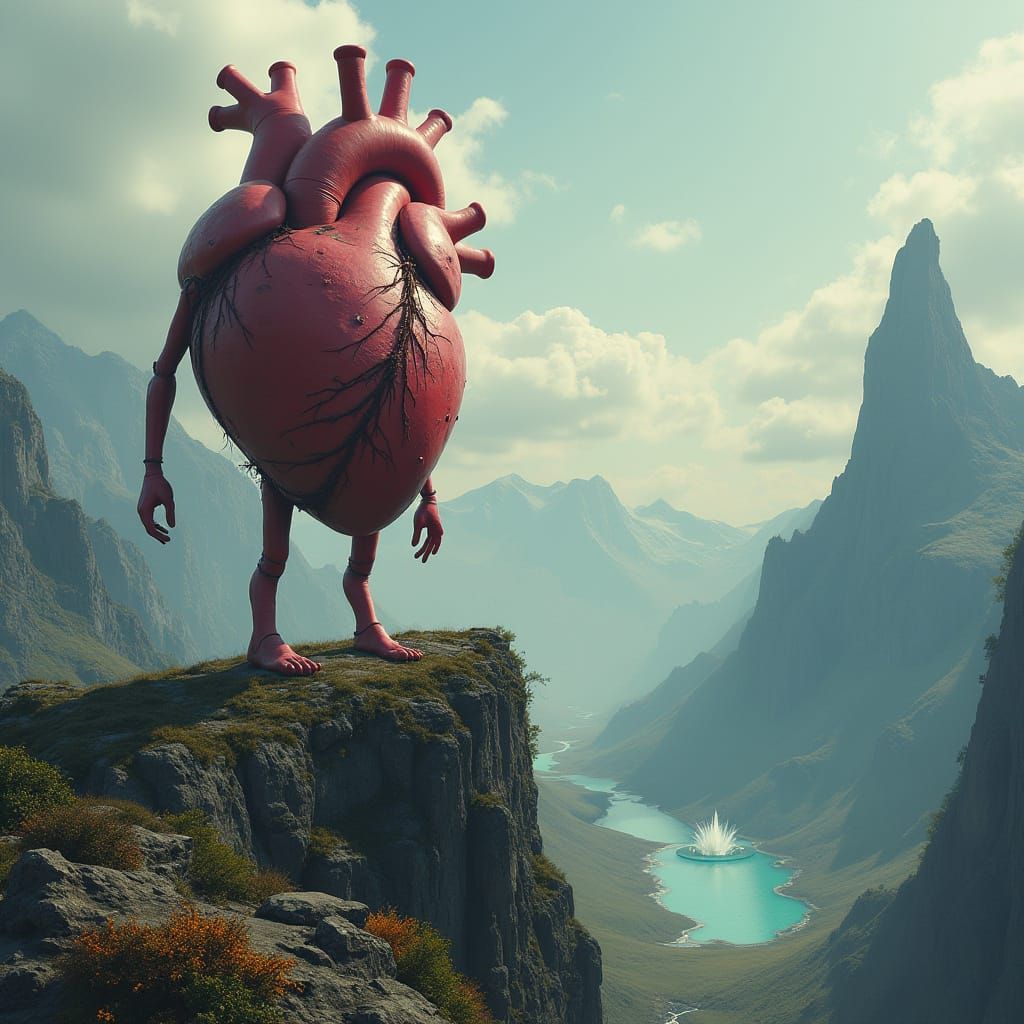 Surreal Heart of the World Towers Above Majestic Mountain La...