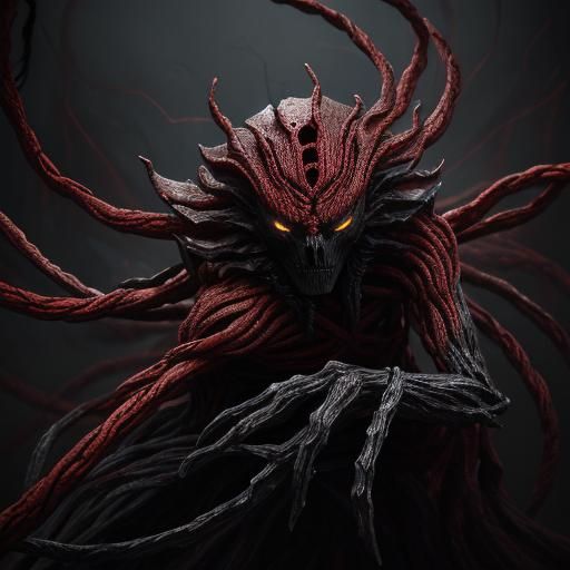 Eerie Licorice Sculpture in Gothic Oil Painting Style