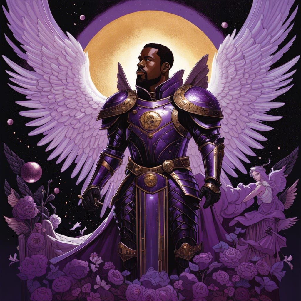 Angelic Knight in Apocalyptic Setting: Digital Art