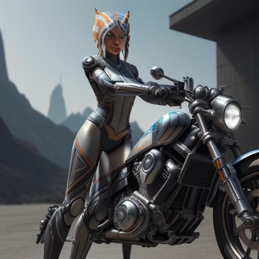 Ahsoka Tano: Biker Chick in Cyberpunk Style