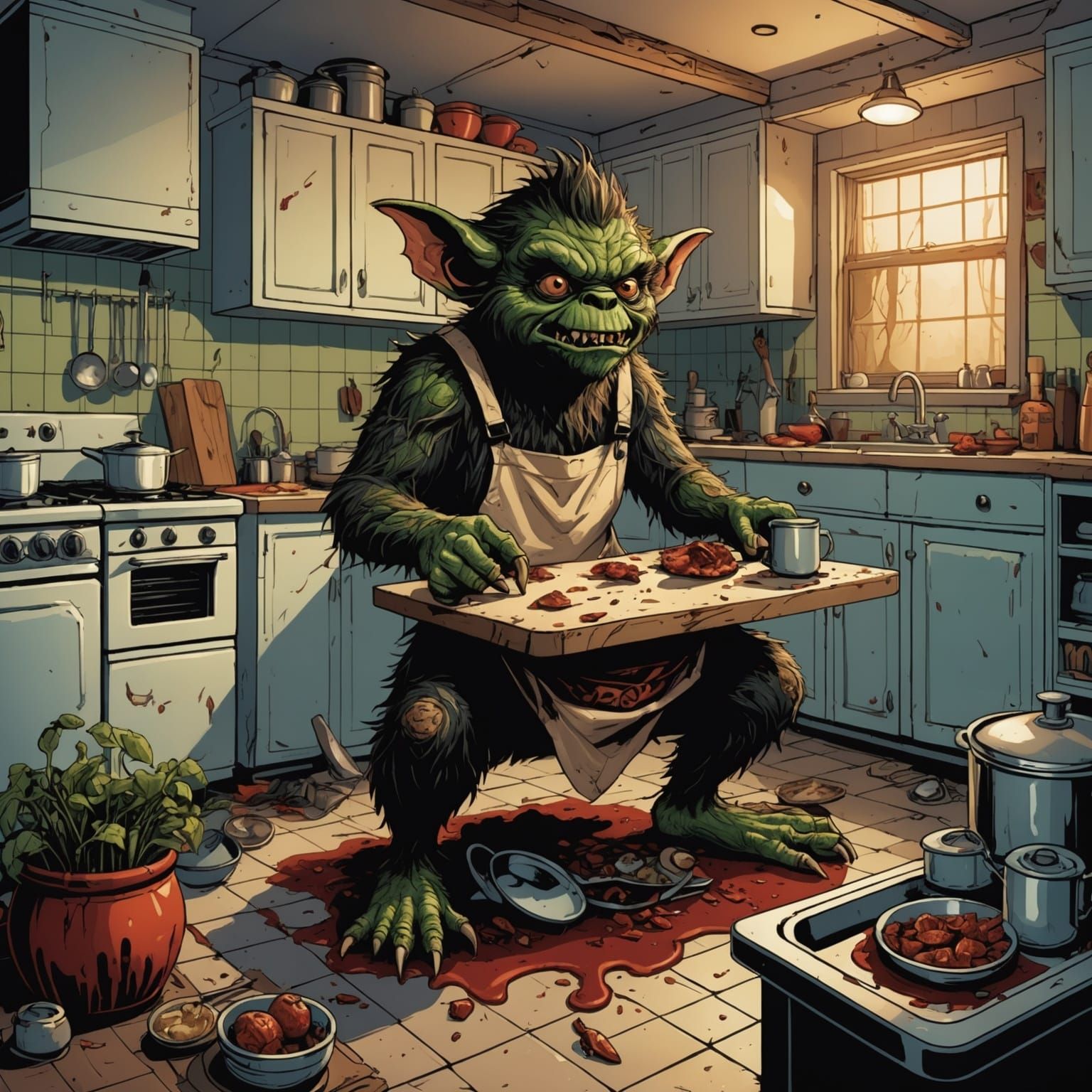 Hairy Gremlins Cause Horror in Kitchen
