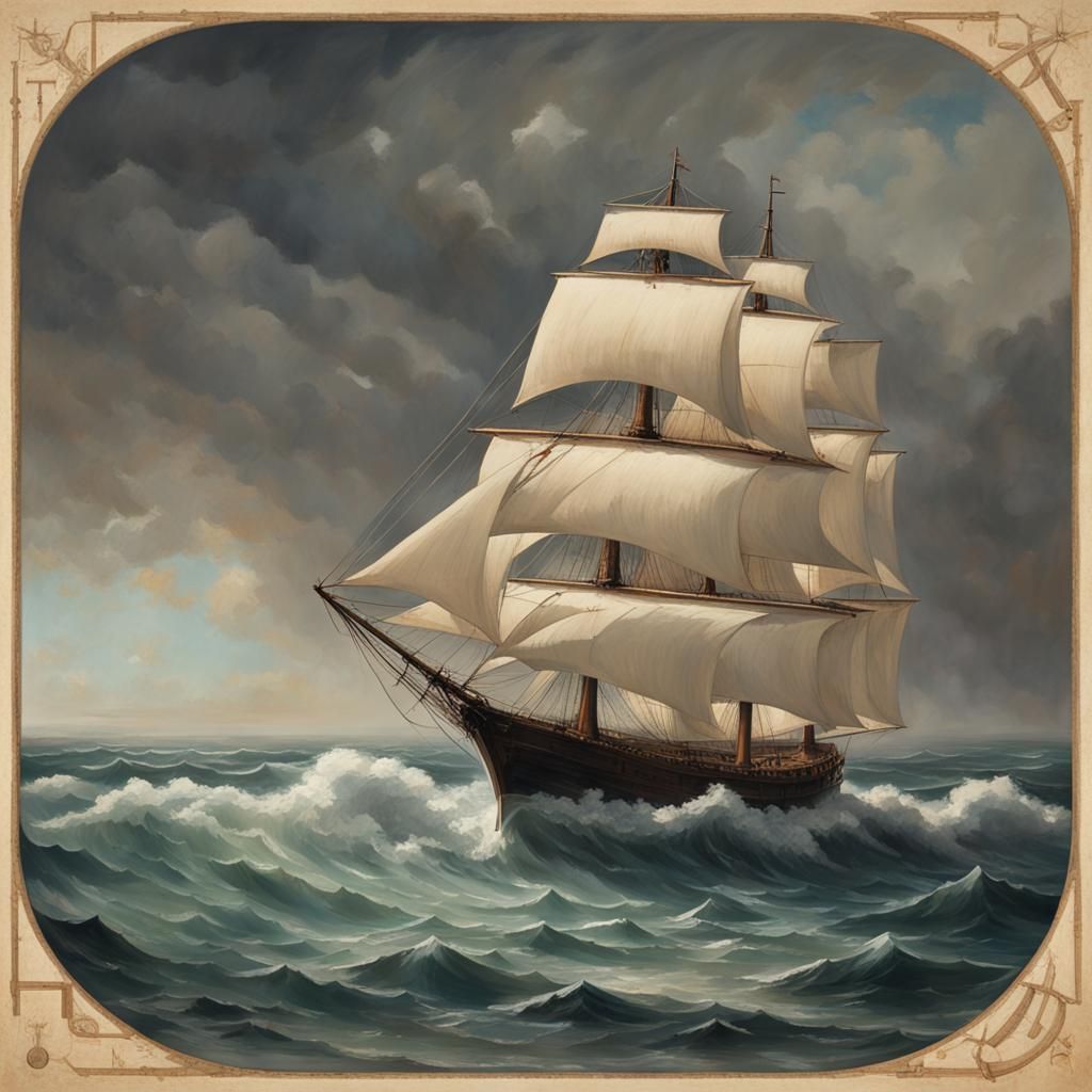 Sailing Ship Embracing the Wind's Power