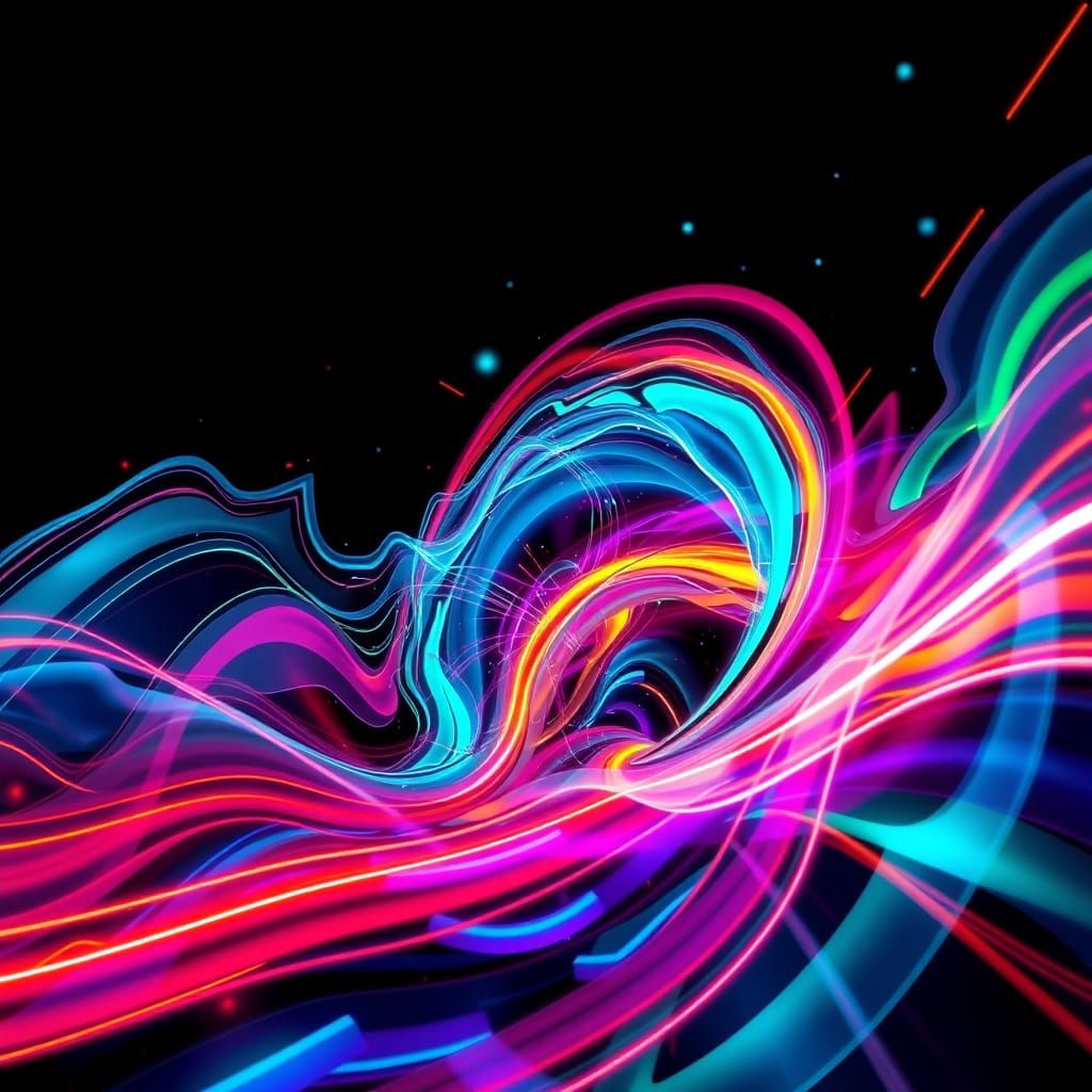 Vibrant Futuristic Explosion in Neon Colors