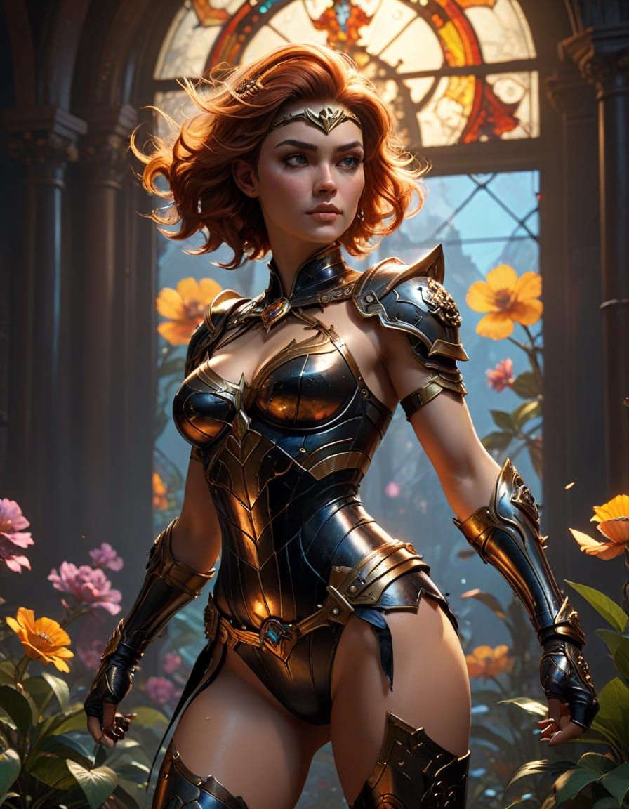 Surreal Superheroine in Dynamic Frank Frazetta Style