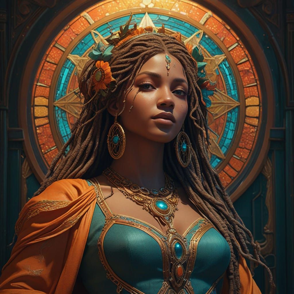 Ethereal Rasta Shadow Dances Across Vibrant Storefront