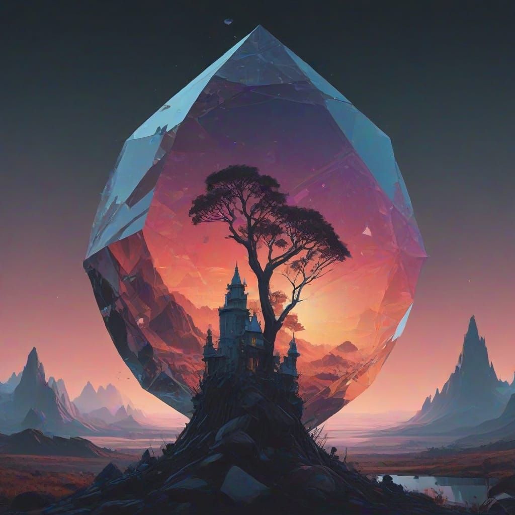 Futuristic Crystals in Vibrant Colors