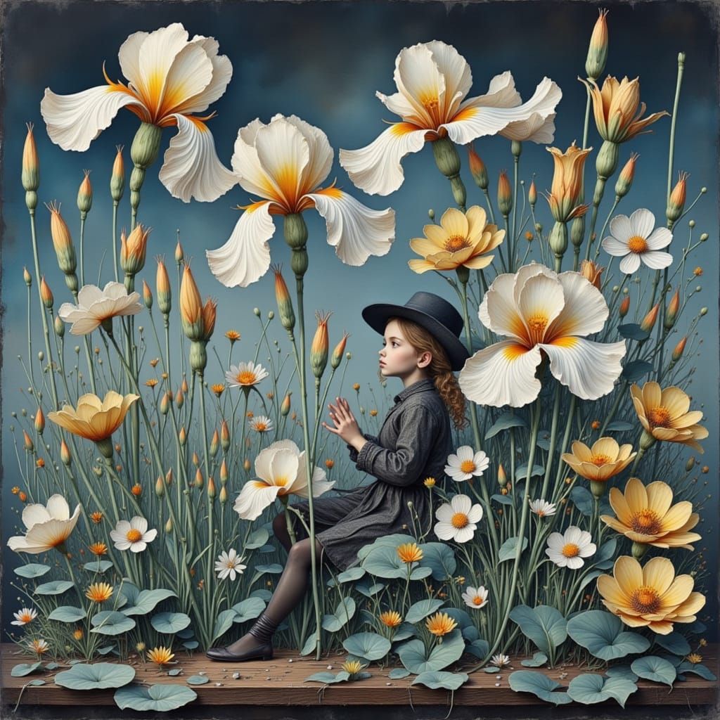 Little person or giant flowers?