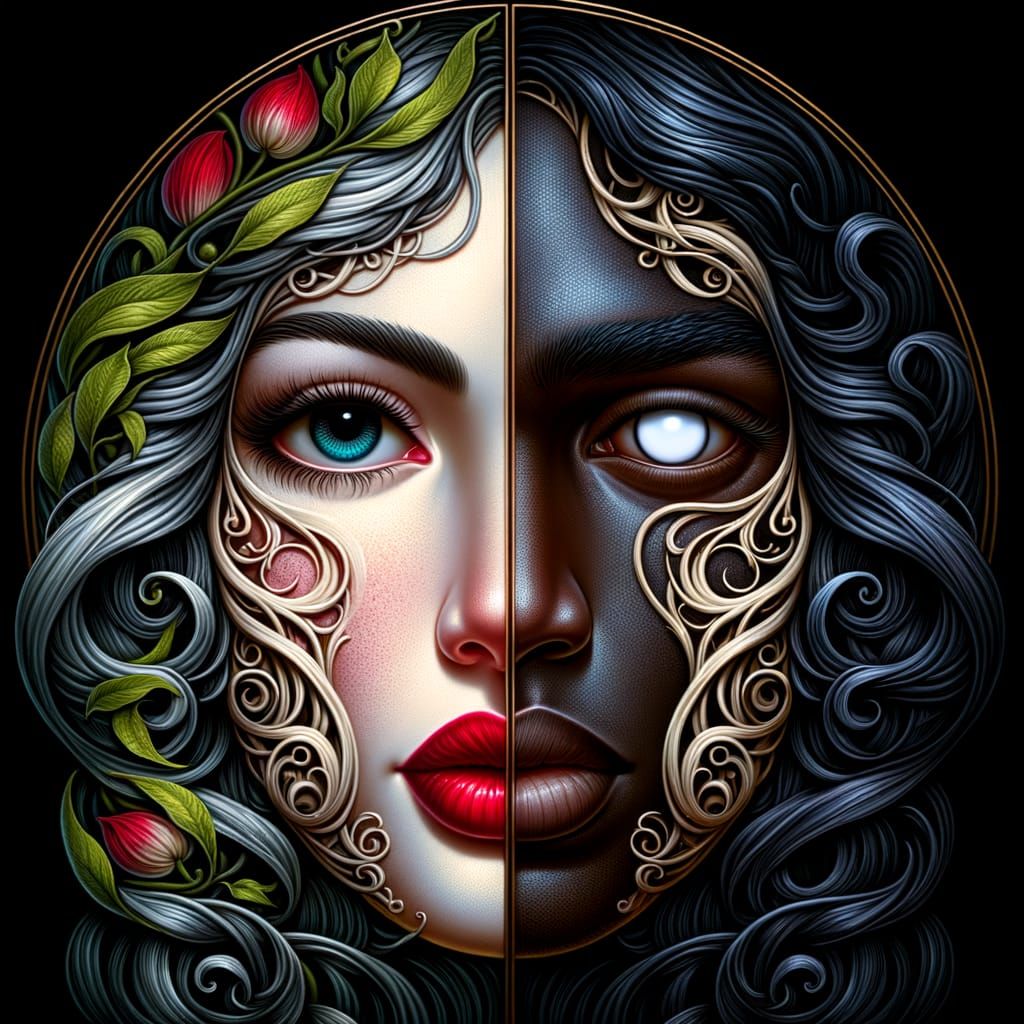 Yin and Yang: A Matte Painting of Duality