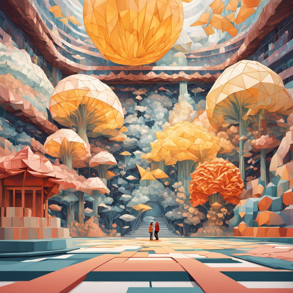 Delicate Origami Art in Soft Focus