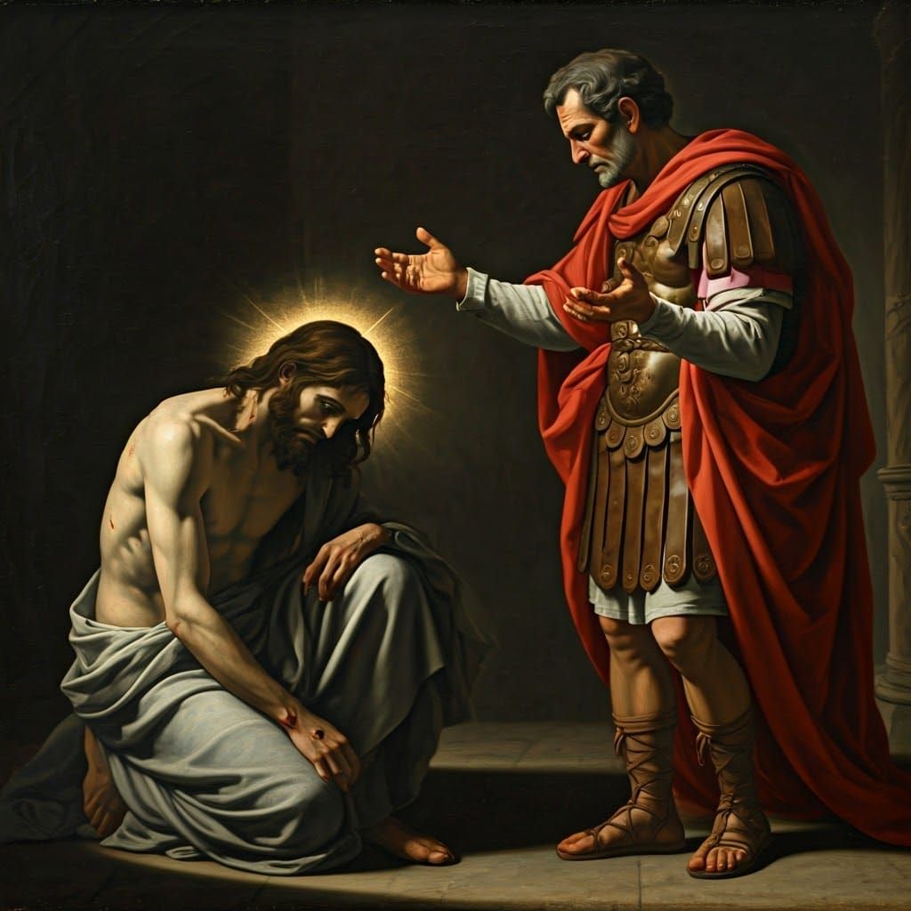 Jesus Before Pontius Pilate in High Renaissance Style