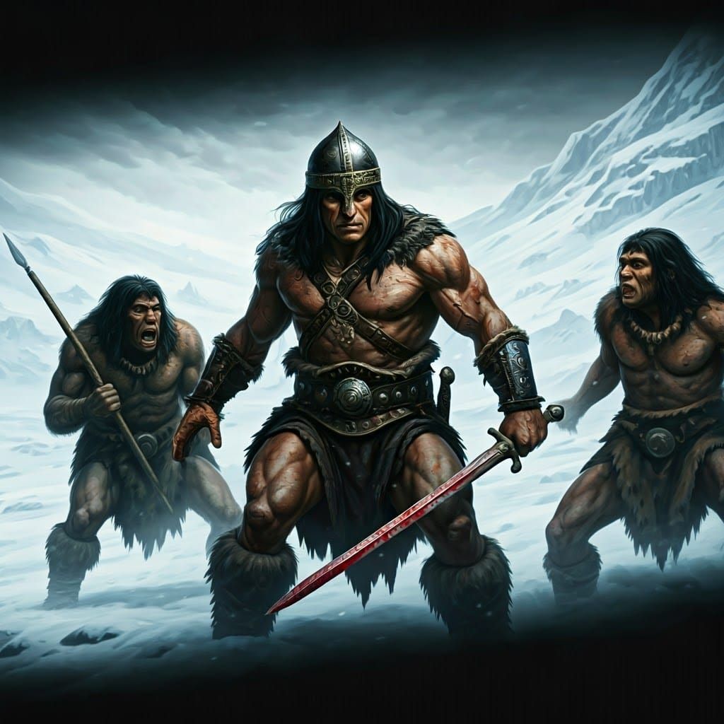 Conan Battles Neanderthals on Frozen Tundra in Epic Fantasy ...
