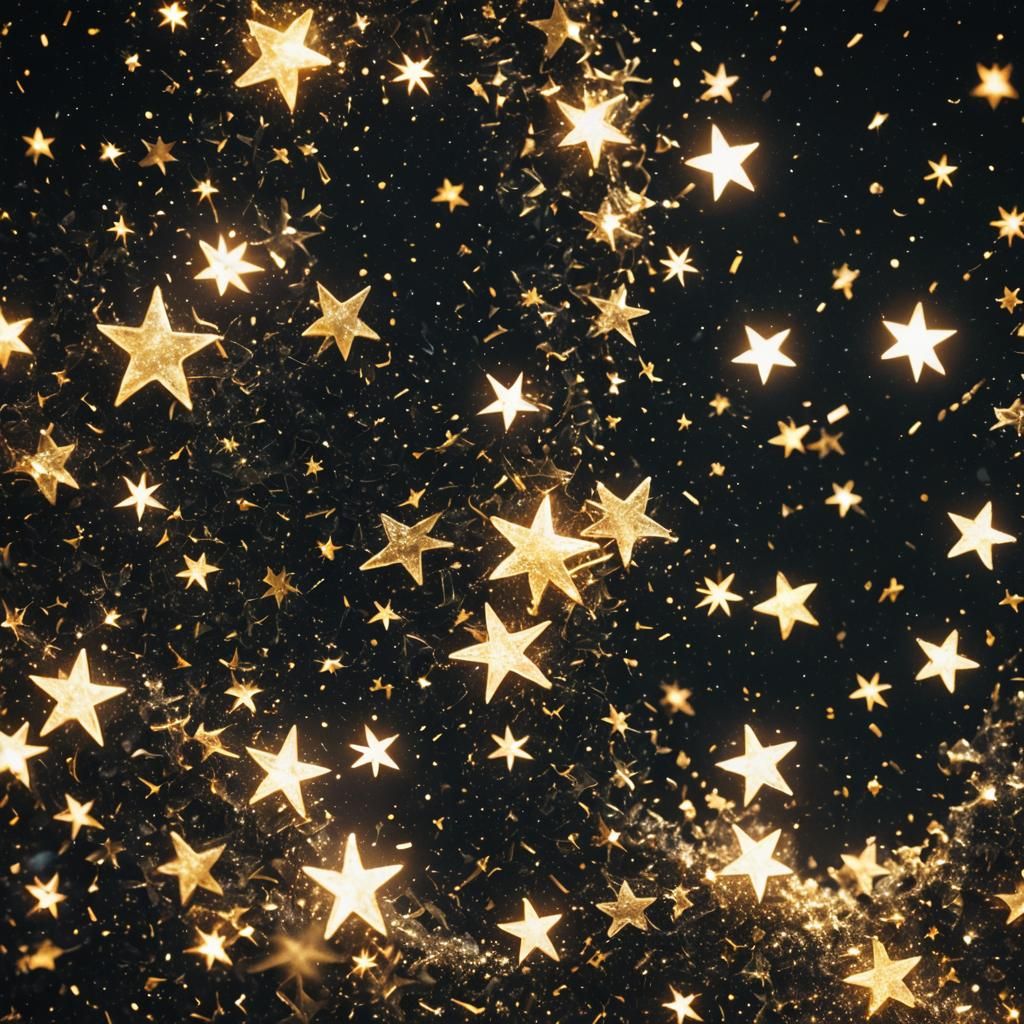 Crystallized Stars in Dark Space: Cinematic Film Still