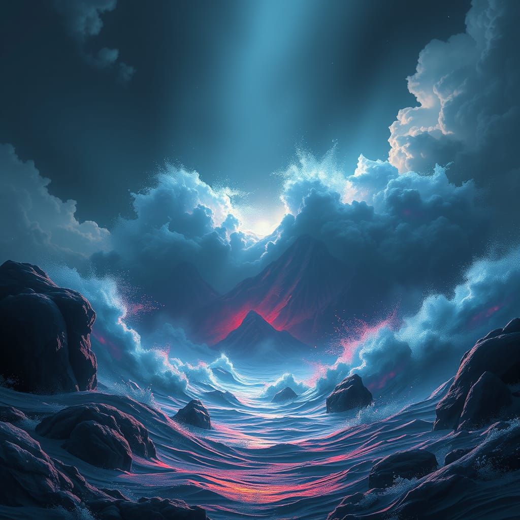 Surreal Fantasy Landscape Unveils Mysterious Depths