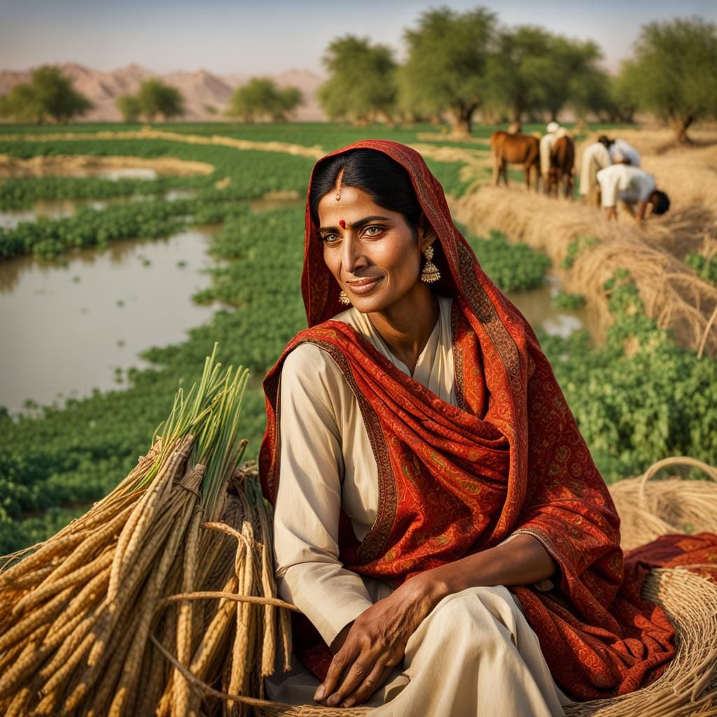Pakistani Woman- Rural/Farm life in the province of Sindh, Pakistan