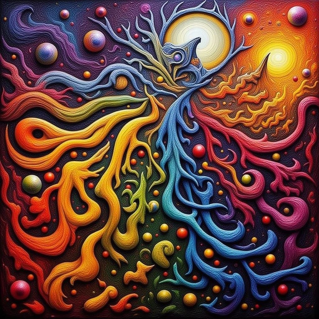 Glimmerfiends: Jesters of Light in Impasto Style