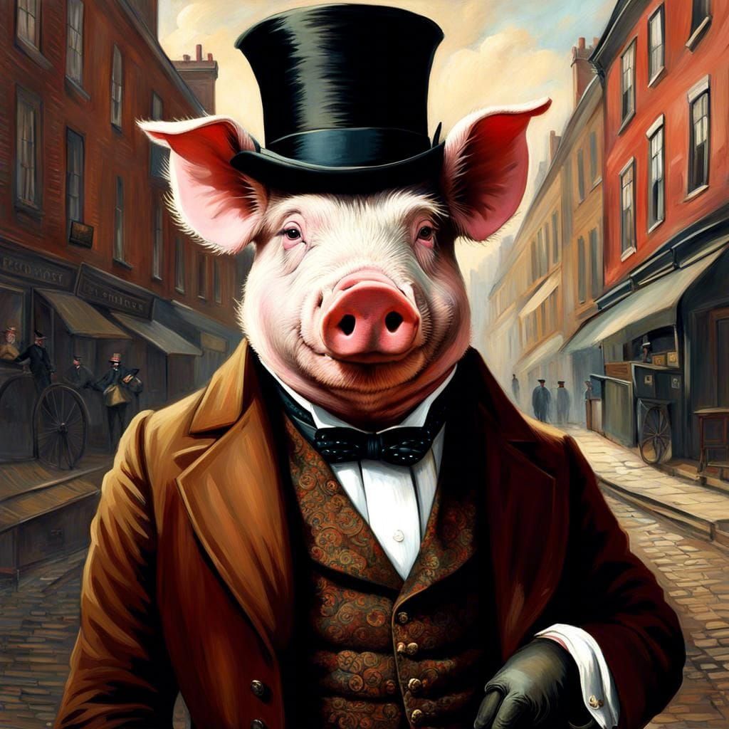 Aristocrat Gentleman Pig