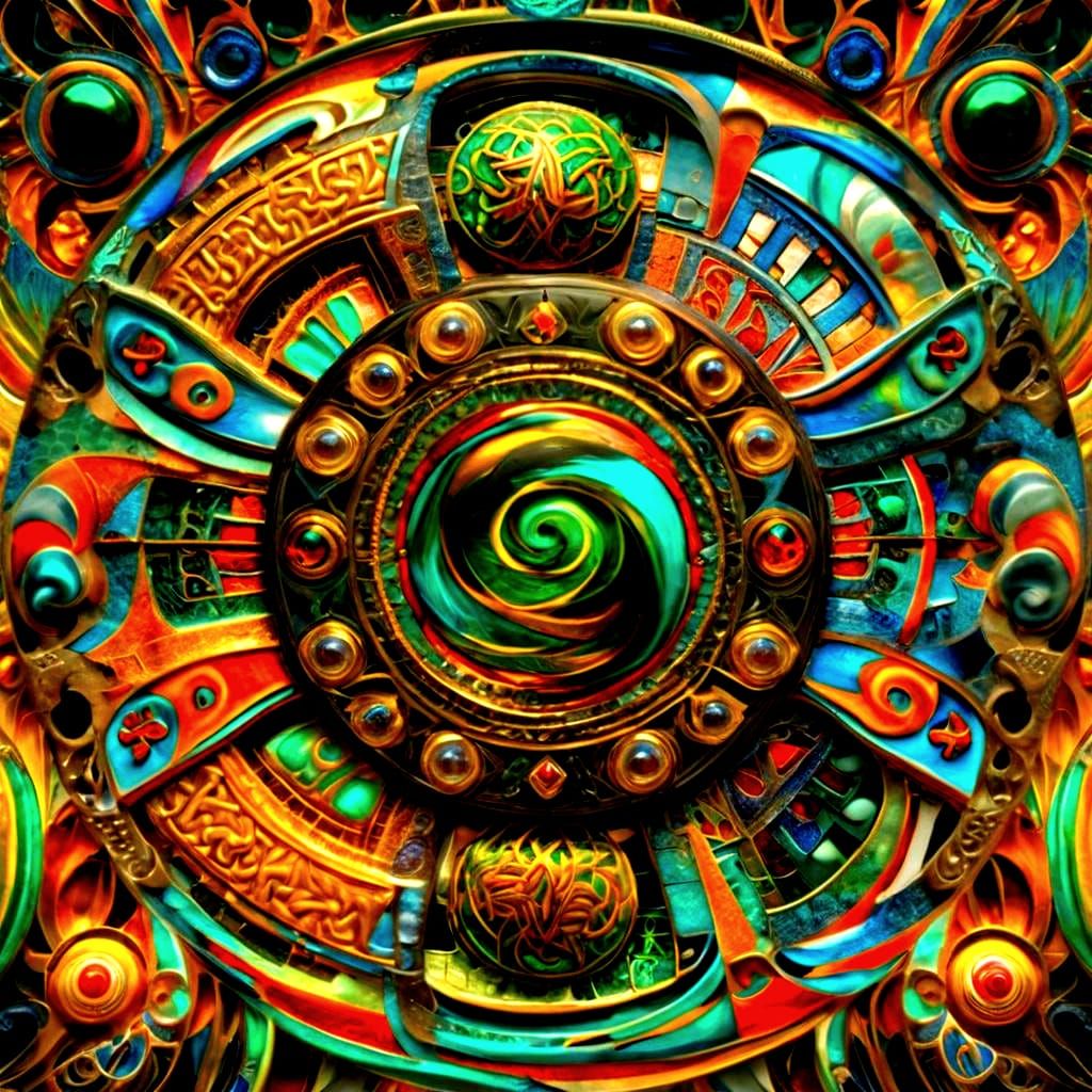 Fractal Mosaic in Celtic Cloisonné Style