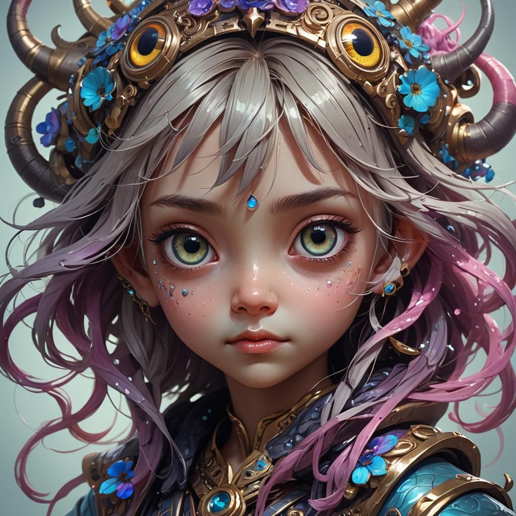 Cute Muk Portrait in Hyperdetailed Style