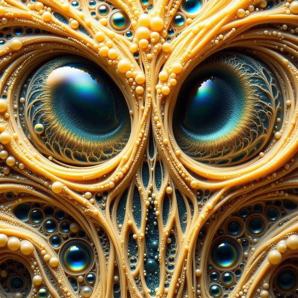 Biomechanical Eyeballs in Yellowish Marble Stone