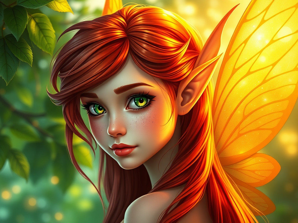 Enchanting Fairy Portrait in Fantasy Art Style