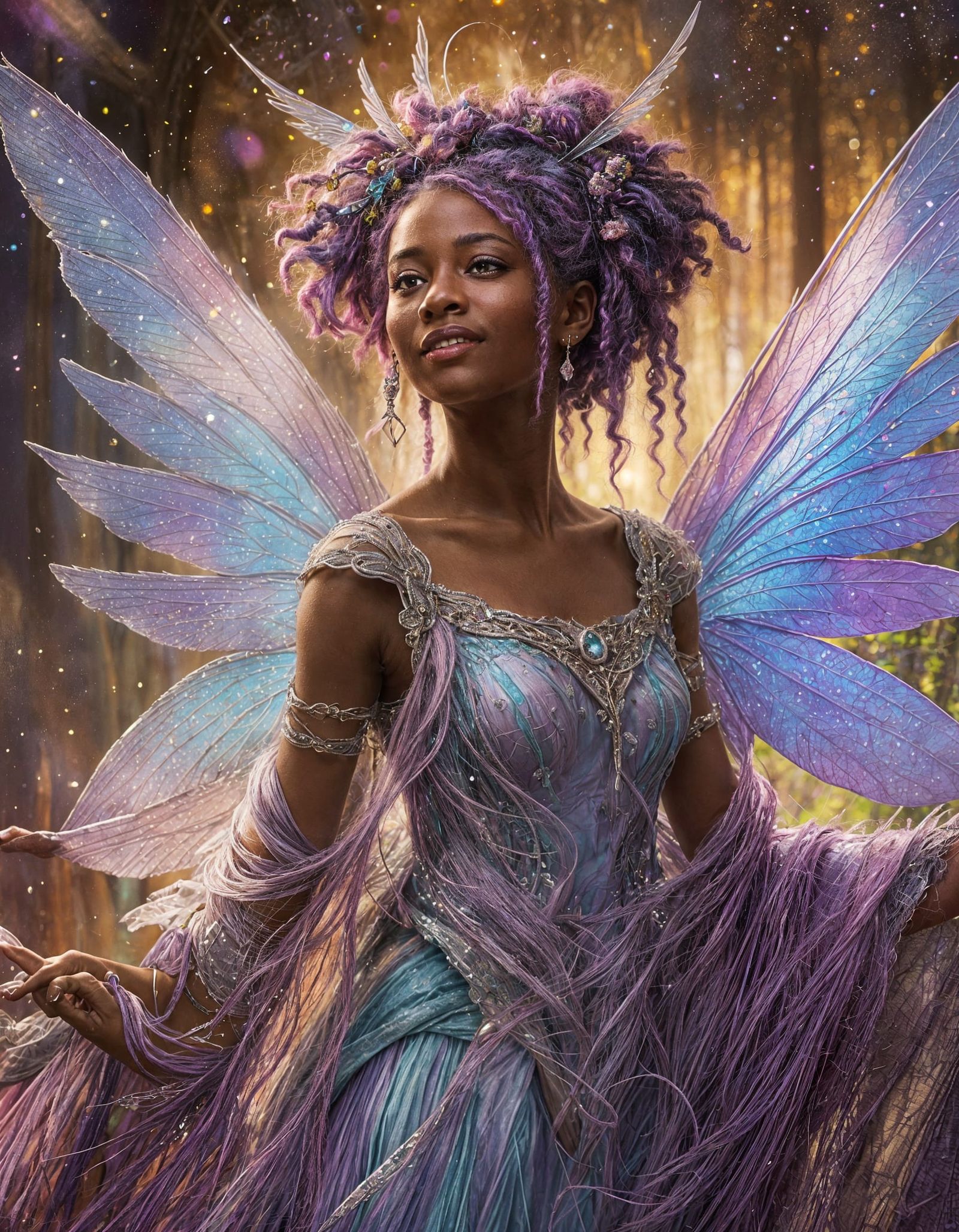 Regal Fairy Princess in Vibrant Colors
