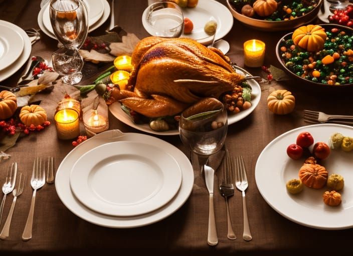 Thanksgiving Dinner in Natural Lighting