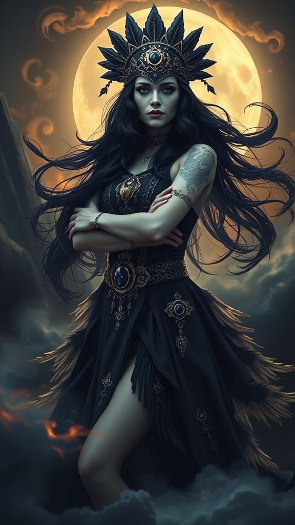 Mystical Woman of Shadow and Moonlight