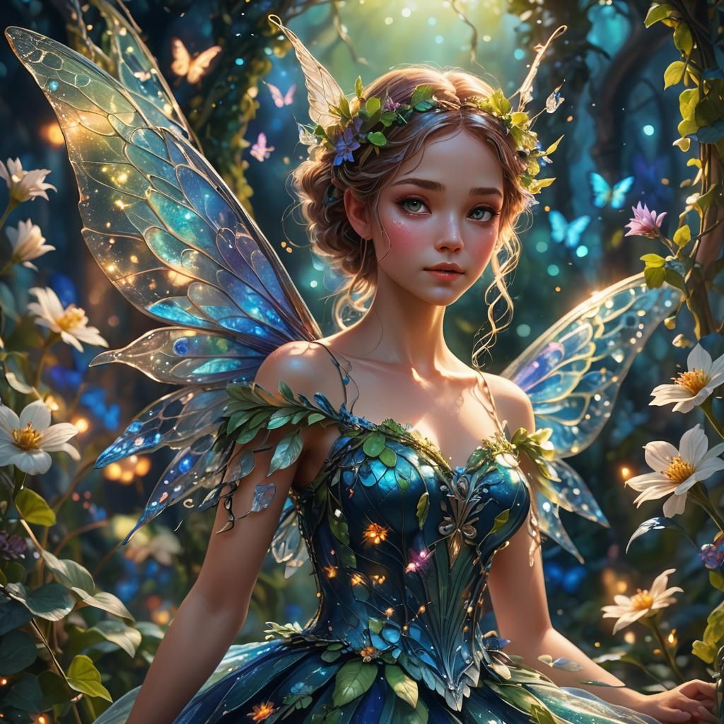 Enchanting Fairy in a Magical Flower Garden