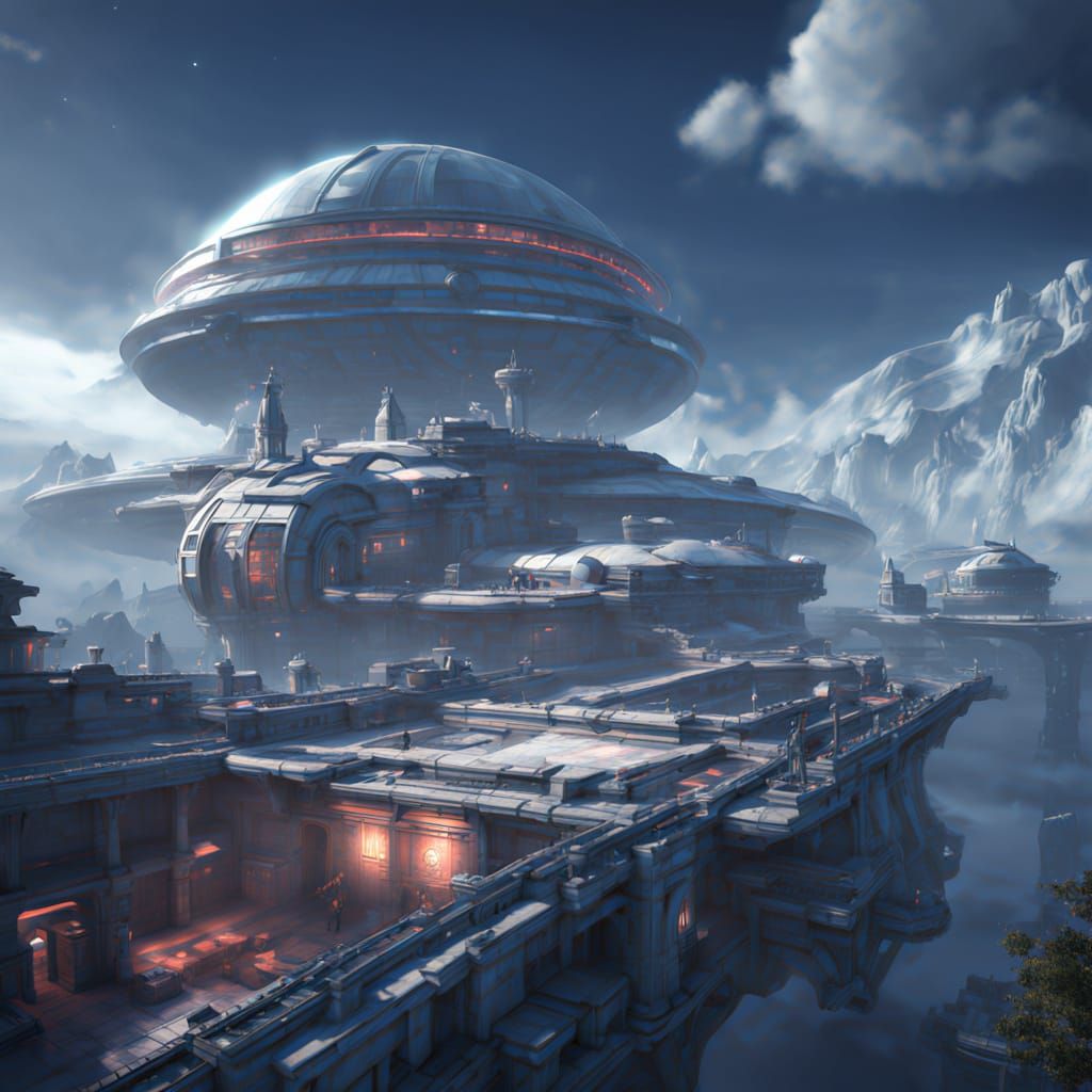 Concept art of technical infrastructure blueprint schematics...