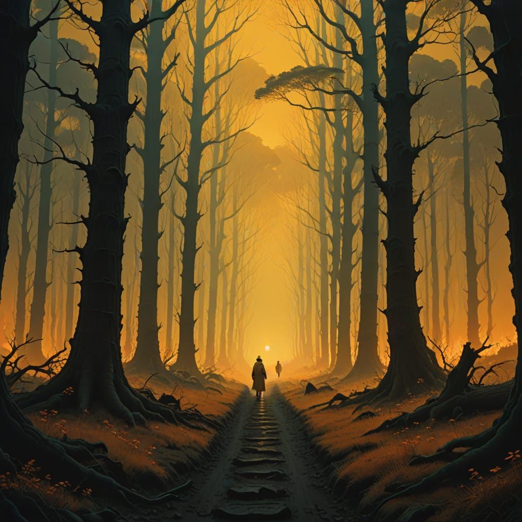 Epic Elvish Forest Ablaze with Cinematic Golden Light