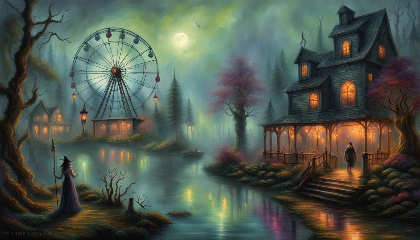 Creepy Voodoo Witch in Gothic Theme Park