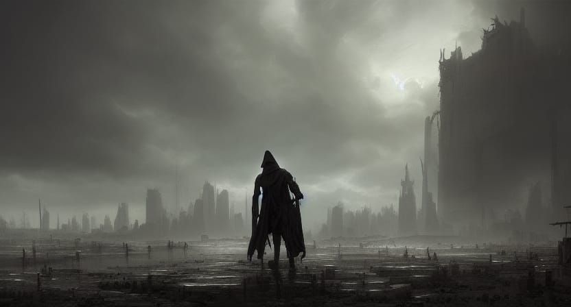 Post-Apocalyptic Grim Reaper Digital Matte Painting