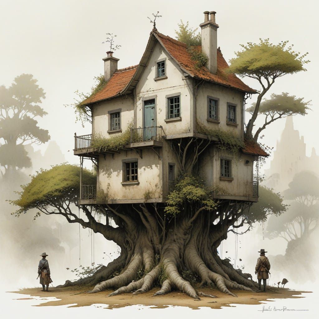 Botanical Architecture in Vibrant Colors