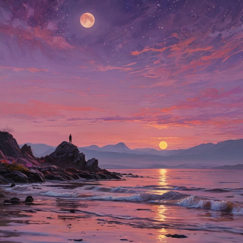 Vast seascape at twilight