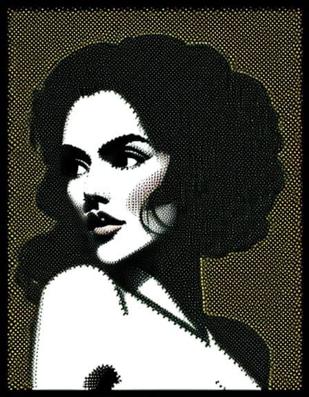 Vibrant Pop Art Landscape with Endless Pointille Brush Strok...