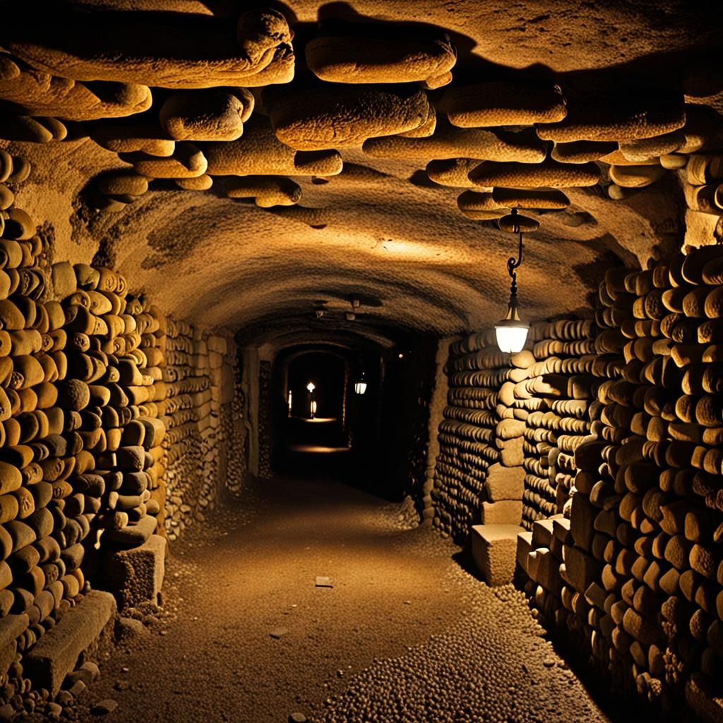 Eerie Catacombs of Paris: A Bone-Chilling View