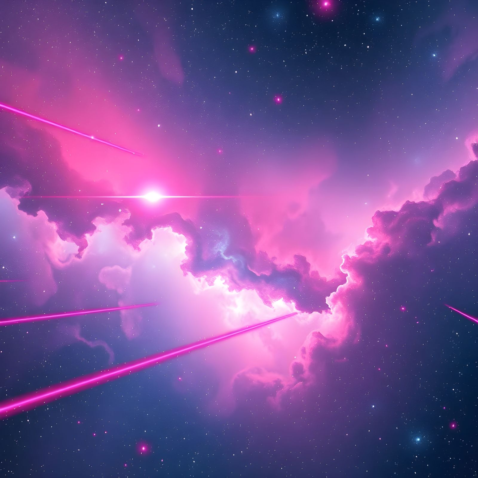 Galactic Star Field with Nebulas in Matte Painting Style