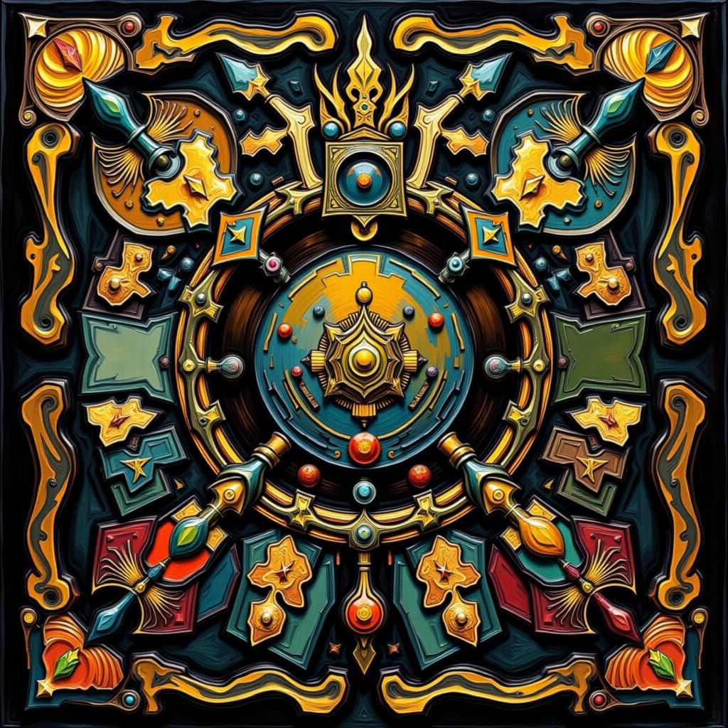 Infinite Hall of Clocks as Impasto Painting