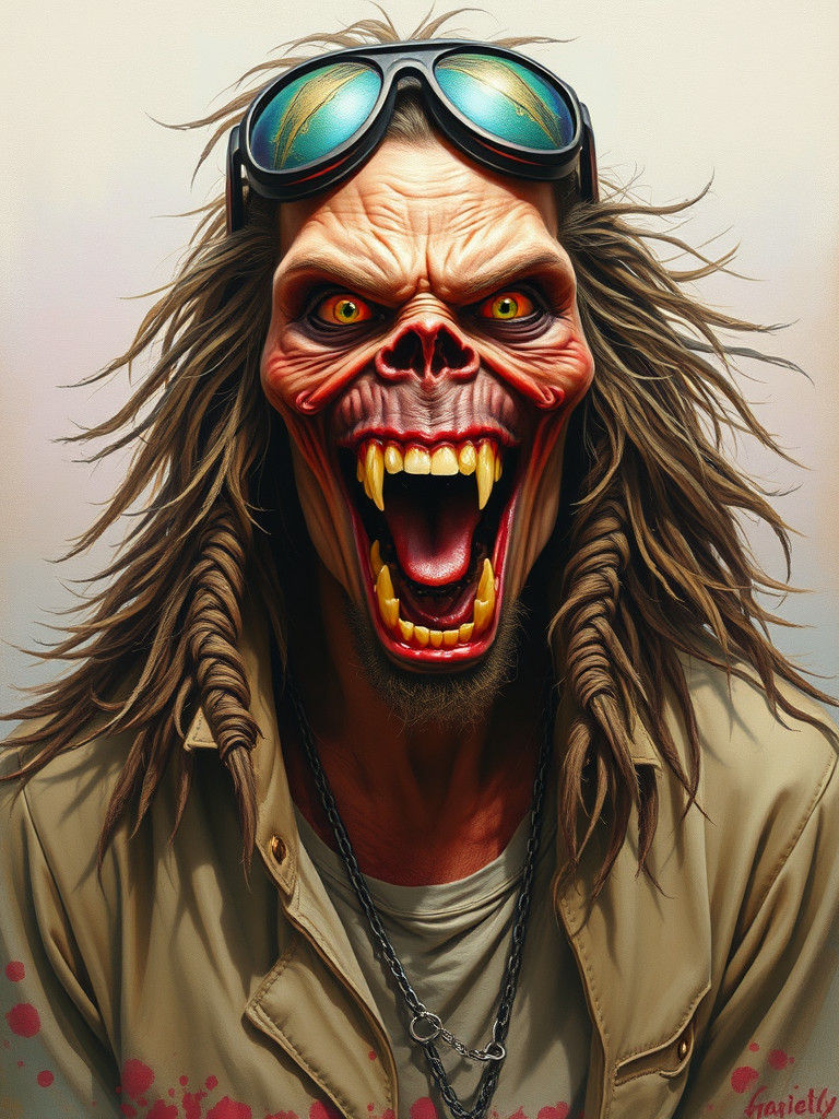 Surreal Airbrush Portrait: Steven Tyler, Goonie Monster