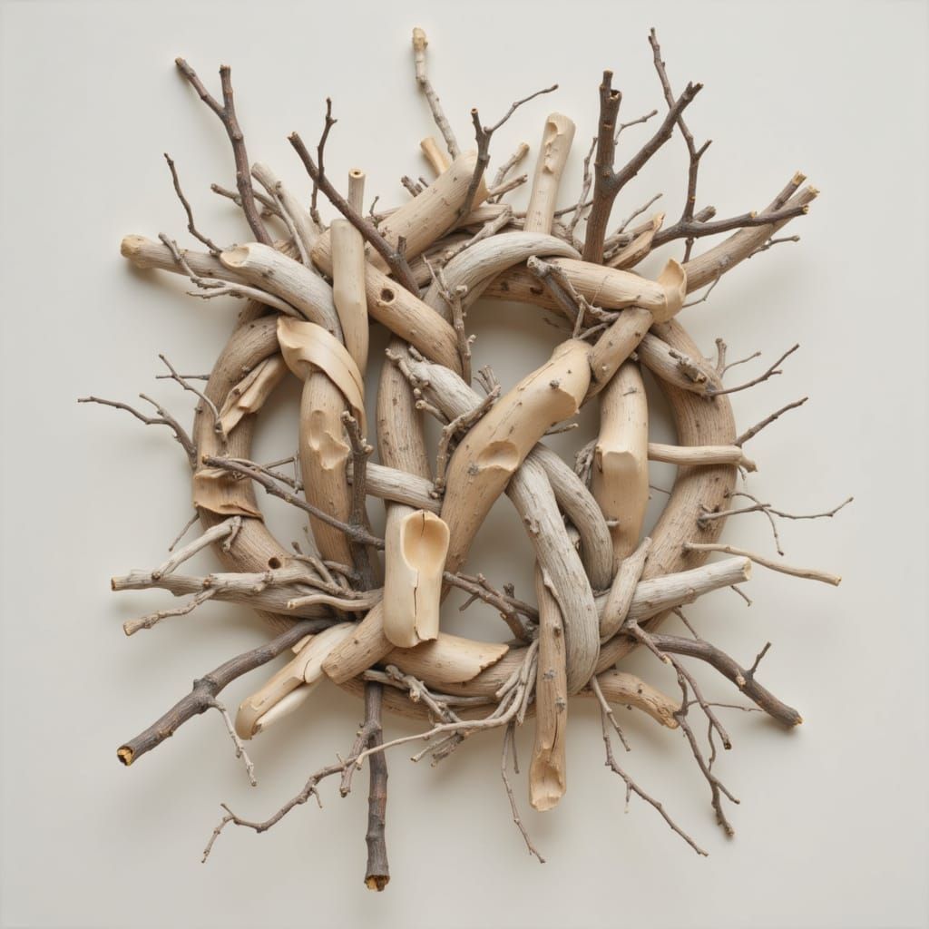 <lora:Best of both Worlds:1.0> Abstract sculpture assembled ...