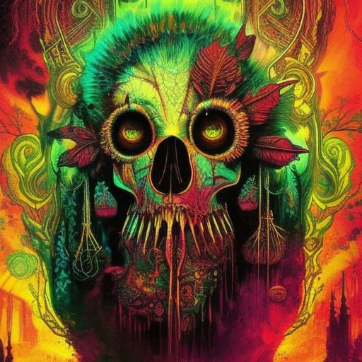 Mutated Chicken in Dark Academia: Psychedelic Horror