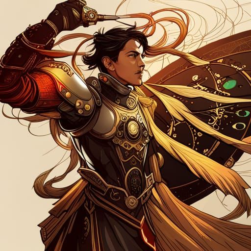 Steampunk Roman Warrior Digital Art