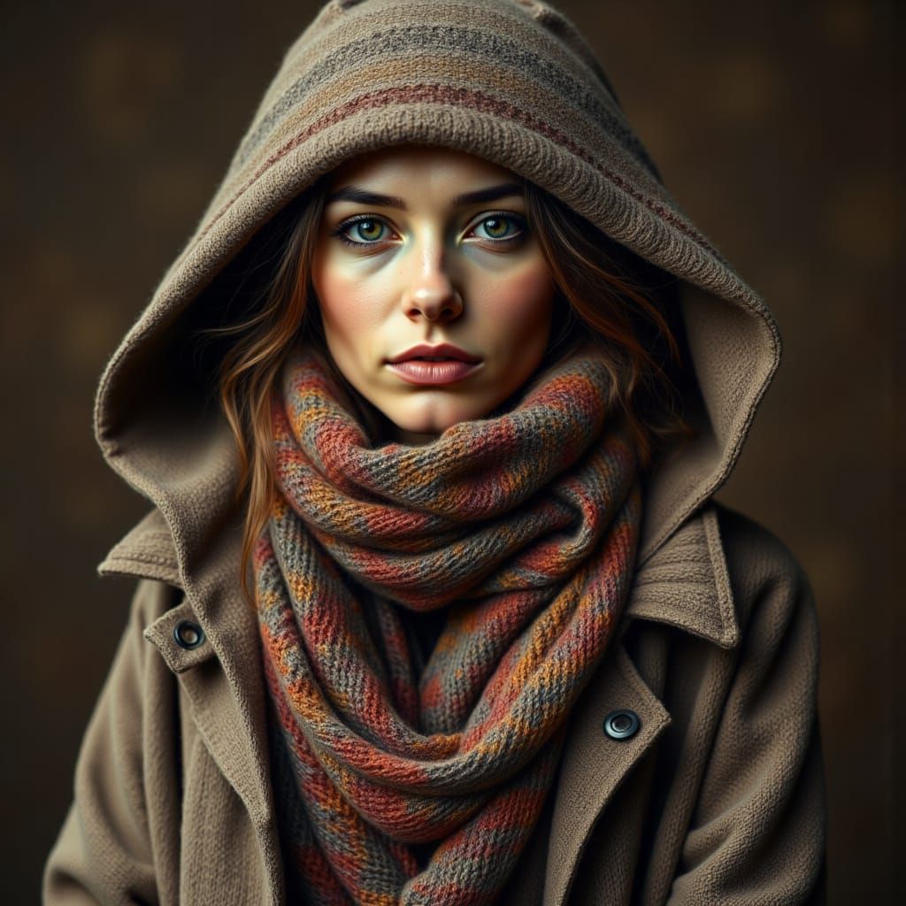 German Girl in Layered Streetwear Attire