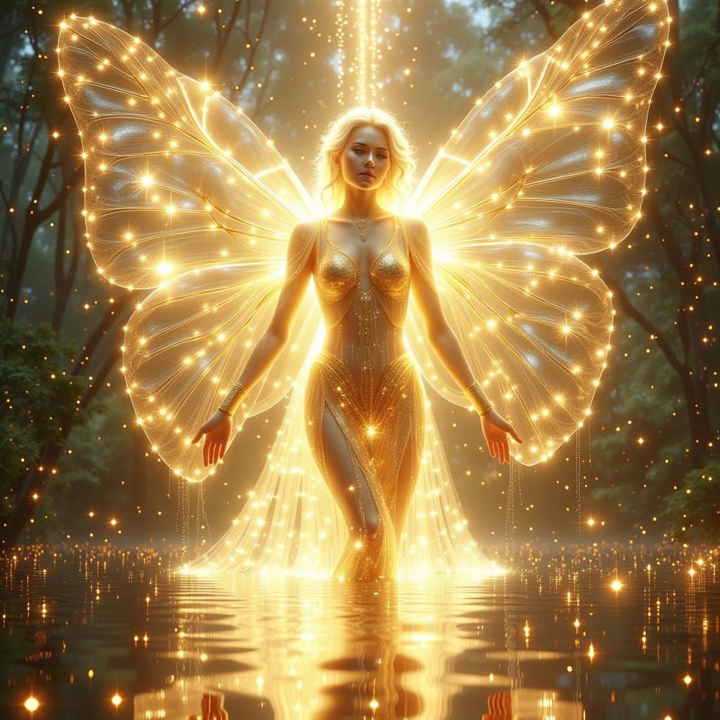 Ethereal Being in Shimmering Expanse