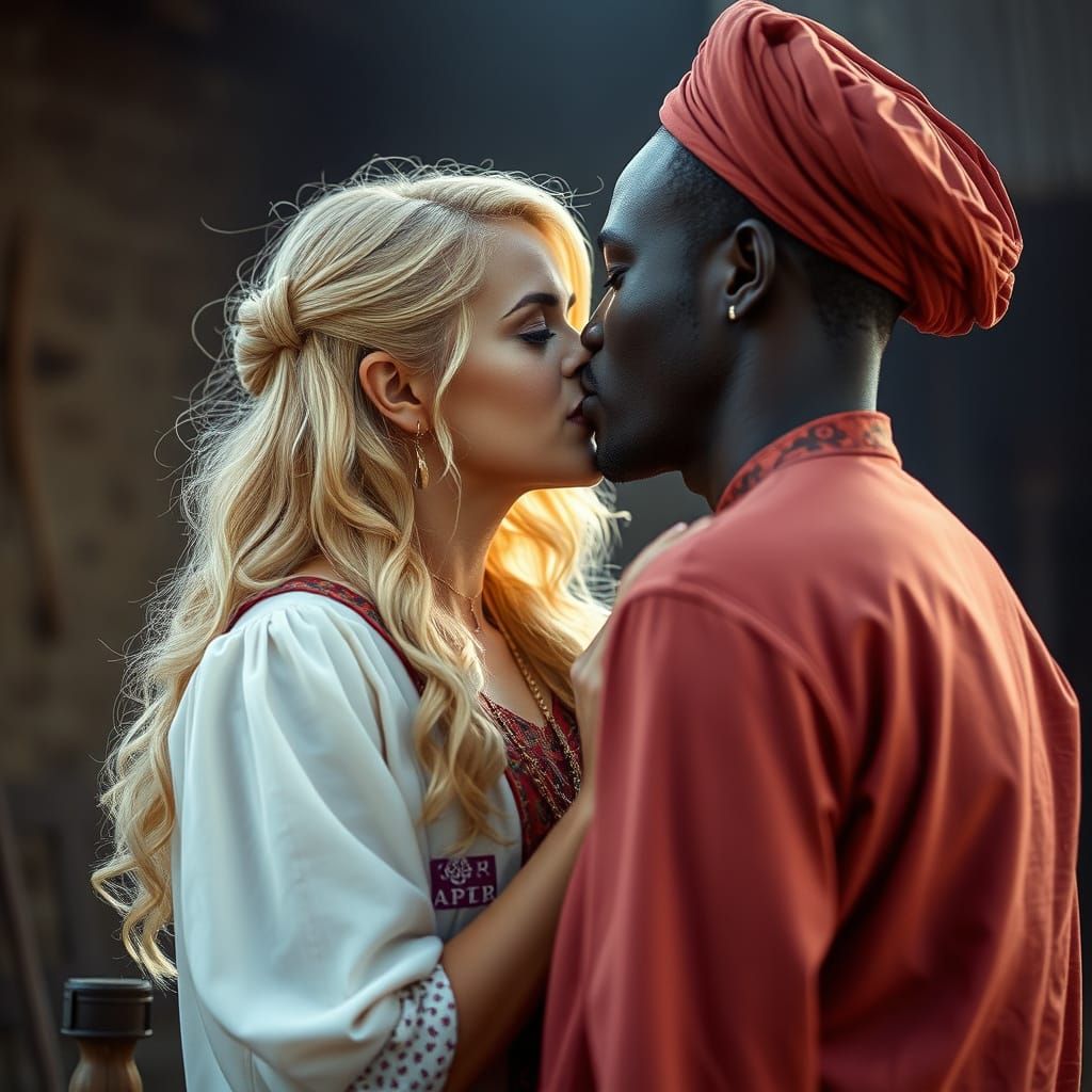 Congolese Wedding Portrait in Cinematic Lighting