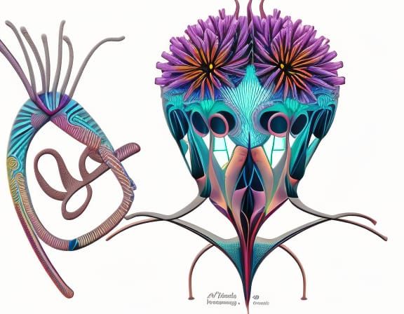 Surreal Mountain Landscape with Celtic and Fractal Elements