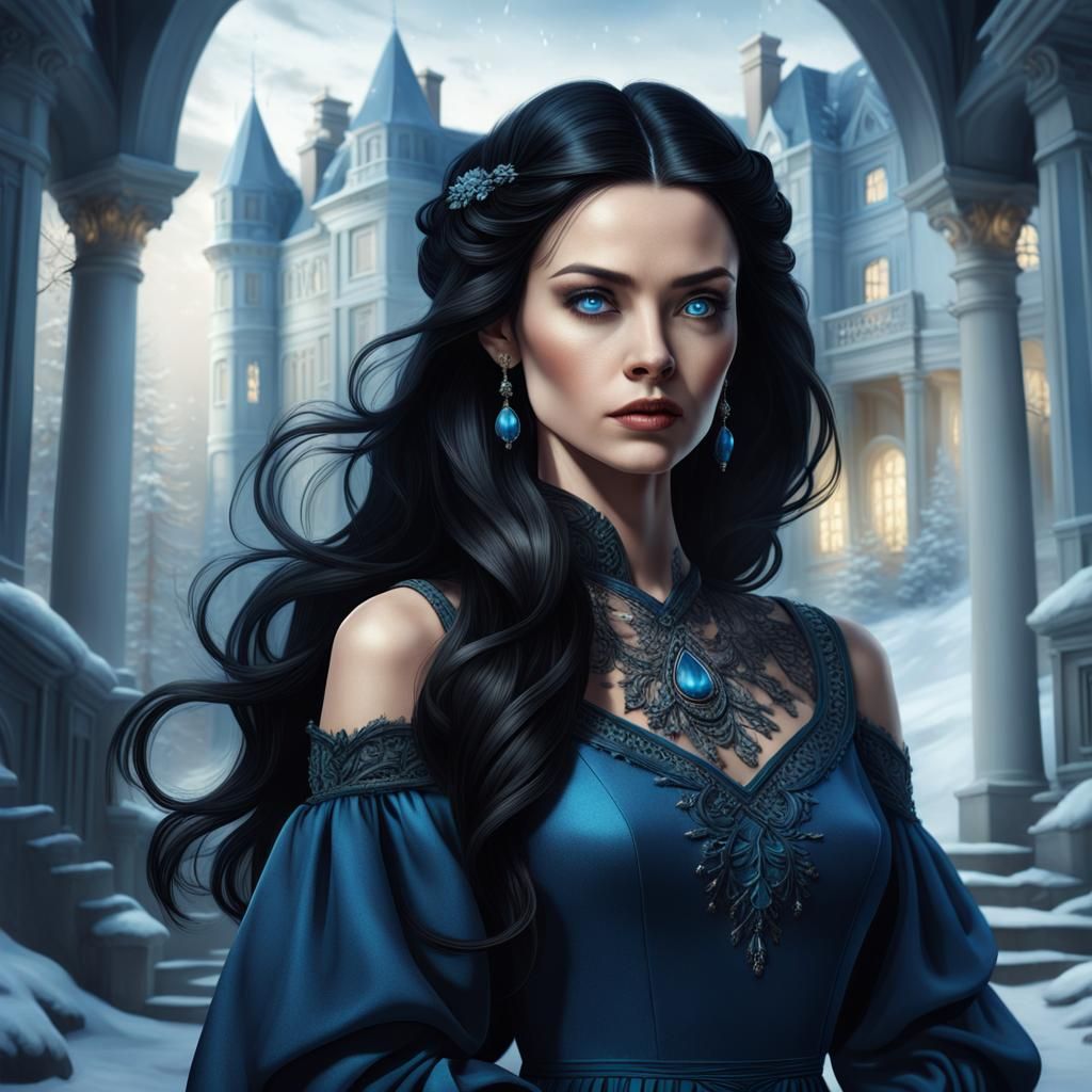 Noble Woman in Fantasy Estate, Digital Art
