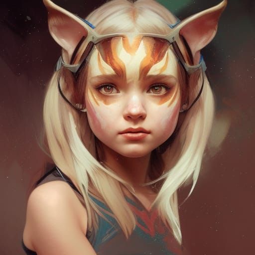 Girl with Tiger Ears: Hyperdetailed Portrait