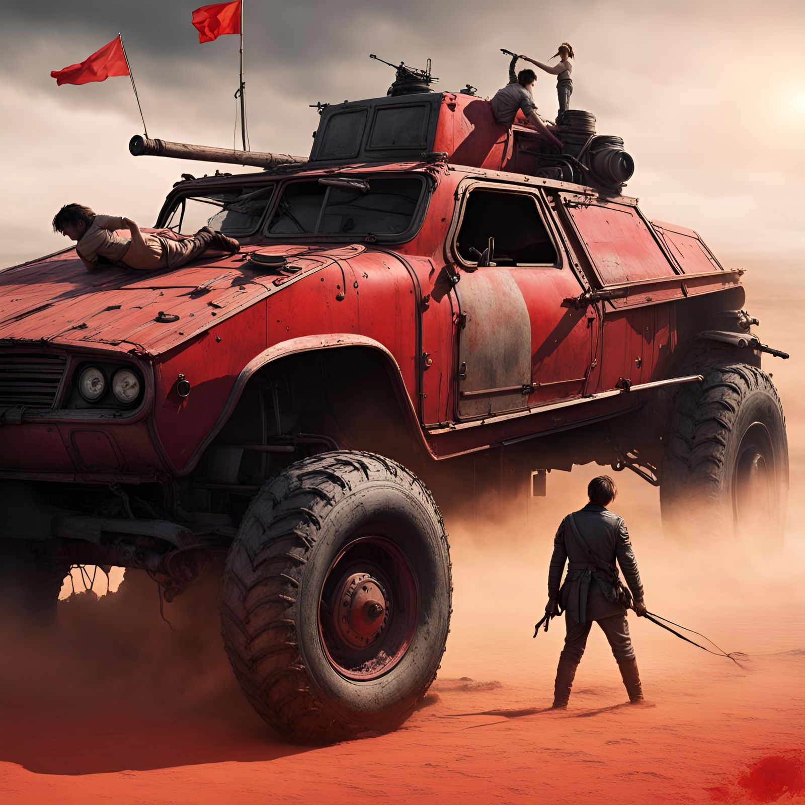 Post-Apocalyptic Desert with Soviet Flag, Splash Art